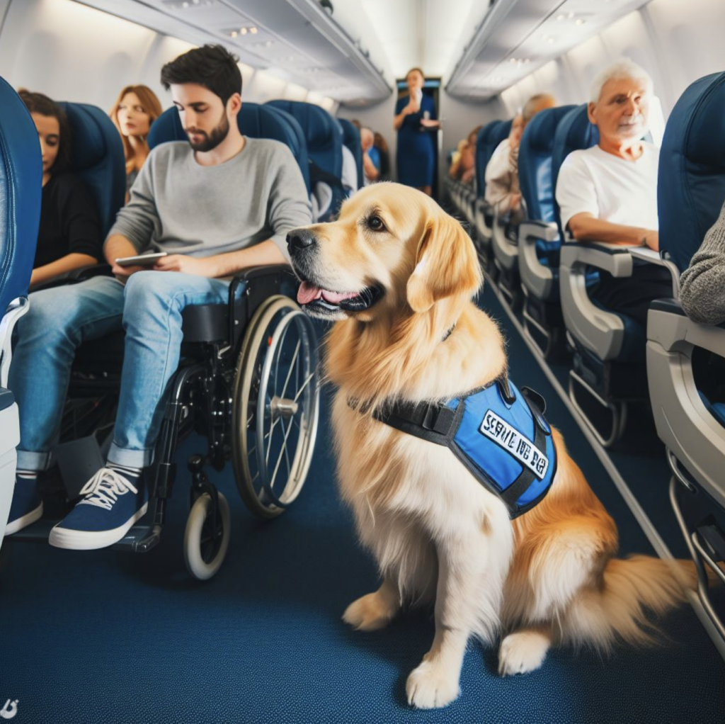 chien guide avion 